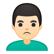 🙎🏻‍♂️ Emoji Hombre Haciendo Pucheros: Tono De Piel Claro en Google Android 8.1.