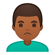 🙎🏾‍♂️ Emoji Hombre Haciendo Pucheros: Tono De Piel Oscuro Medio en Google Android 8.1.