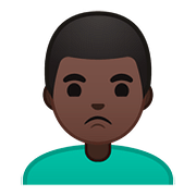 🙎🏿‍♂️ Emoji Hombre Haciendo Pucheros: Tono De Piel Oscuro en Google Android 8.1.