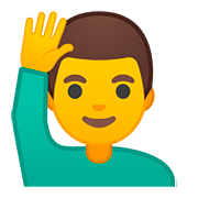 🙋‍♂️ Emoji Hombre Con La Mano Levantada en Google Android 8.1.