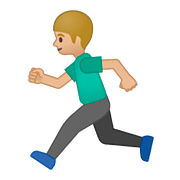 Emoji 🏃🏼‍♂️ Uomo Che Corre: Carnagione Abbastanza Chiara su Google Android 8.1.