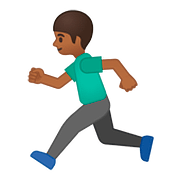 🏃🏾‍♂️ Emoji Hombre Corriendo: Tono De Piel Oscuro Medio en Google Android 8.1.