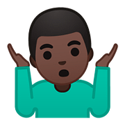 Emoji 🤷🏿‍♂️ Uomo Che Scrolla Le Spalle: Carnagione Scura su Google Android 8.1.