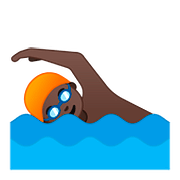 🏊🏿‍♂️ Emoji Homem Nadando: Pele Escura na Google Android 8.1.