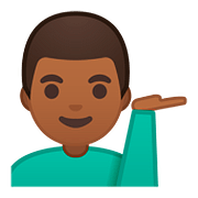 💁🏾‍♂️ Emoji Homem Com A Palma Virada Para Cima: Pele Morena Escura na Google Android 8.1.
