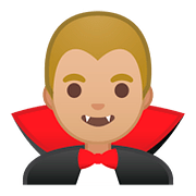 Émoji 🧛🏼‍♂️ Vampire Homme : Peau Moyennement Claire sur Google Android 8.1.