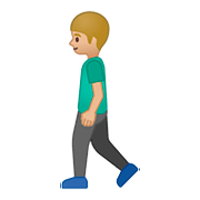 🚶🏼‍♂️ Emoji Homem Andando: Pele Morena Clara na Google Android 8.1.