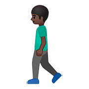 Emoji 🚶🏿‍♂️ Uomo Che Cammina: Carnagione Scura su Google Android 8.1.