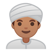 👳🏽‍♂️ Emoji Homem Com Turbante: Pele Morena na Google Android 8.1.