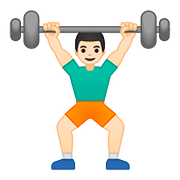 🏋🏻‍♂️ Emoji Hombre Levantando Pesas: Tono De Piel Claro en Google Android 8.1.