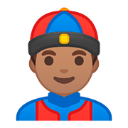 👲🏽 Emoji Mann mit chinesischem Hut: mittlere Hautfarbe Google Android 8.1.