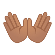 Emoji 👐🏽 Mani Aperte: Carnagione Olivastra su Google Android 8.1.