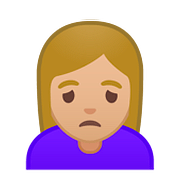 Emoji 🙍🏼 Persona Corrucciata: Carnagione Abbastanza Chiara su Google Android 8.1.