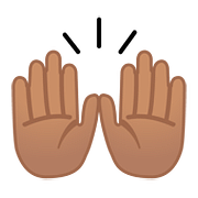 Emoji 🙌🏽 Mani Alzate: Carnagione Olivastra su Google Android 8.1.