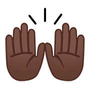 Emoji 🙌🏿 Mani Alzate: Carnagione Scura su Google Android 8.1.