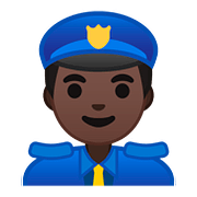 Emoji 👮🏿 Agente Di Polizia: Carnagione Scura su Google Android 8.1.