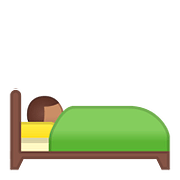 Emoji 🛌🏽 Persona A Letto: Carnagione Olivastra su Google Android 8.1.