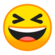 😆 Emoji grinsendes Gesicht mit zusammengekniffenen Augen Google Android 8.1.