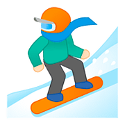 Emoji 🏂🏻 Persona Sullo Snowboard: Carnagione Chiara su Google Android 8.1.