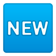 🆕 Emoji Wort „New“ in blauem Quadrat Google Android 8.1.