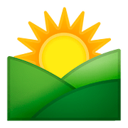 🌄 Emoji Sonnenaufgang über Bergen Google Android 8.1.