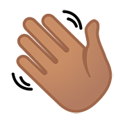 Emoji 👋🏽 Mano Che Saluta: Carnagione Olivastra su Google Android 8.1.