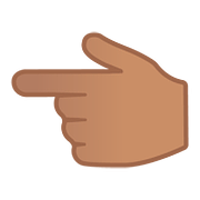 👈🏽 Emoji Dorso Da Mão Com Dedo Indicador Apontando Para A Esquerda: Pele Morena na Google Android 8.1.