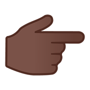 👉🏿 Emoji Dorso Da Mão Com Dedo Indicador Apontando Para A Direita: Pele Escura na Google Android 8.1.