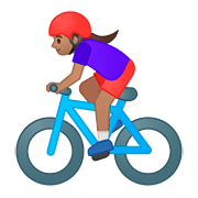 🚴🏽‍♀️ Emoji Mulher Ciclista: Pele Morena na Google Android 8.1.