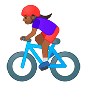 🚴🏾‍♀️ Emoji Mujer En Bicicleta: Tono De Piel Oscuro Medio en Google Android 8.1.