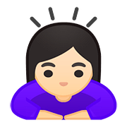 Émoji 🙇🏻‍♀️ Femme Qui S’incline : Peau Claire sur Google Android 8.1.