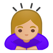 🙇🏼‍♀️ Emoji Mujer Haciendo Una Reverencia: Tono De Piel Claro Medio en Google Android 8.1.