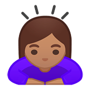 🙇🏽‍♀️ Emoji sich verbeugende Frau: mittlere Hautfarbe Google Android 8.1.