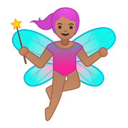 Emoji 🧚🏽‍♀️ Fata Donna: Carnagione Olivastra su Google Android 8.1.