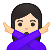 🙅🏻‍♀️ Emoji Frau mit überkreuzten Armen: helle Hautfarbe Google Android 8.1.