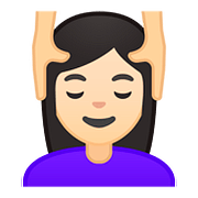 💆🏻‍♀️ Emoji Frau, die eine Kopfmassage bekommt: helle Hautfarbe Google Android 8.1.
