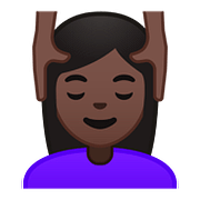 💆🏿‍♀️ Emoji Mujer Recibiendo Masaje: Tono De Piel Oscuro en Google Android 8.1.