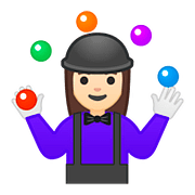 Émoji 🤹🏻‍♀️ Jongleuse : Peau Claire sur Google Android 8.1.