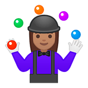 Émoji 🤹🏽‍♀️ Jongleuse : Peau Légèrement Mate sur Google Android 8.1.