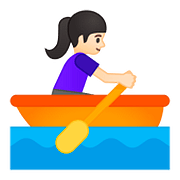 🚣🏻‍♀️ Emoji Frau im Ruderboot: helle Hautfarbe Google Android 8.1.