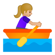 🚣🏼‍♀️ Emoji Frau im Ruderboot: mittelhelle Hautfarbe Google Android 8.1.
