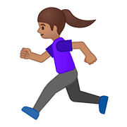 🏃🏽‍♀️ Emoji Mujer Corriendo: Tono De Piel Medio en Google Android 8.1.