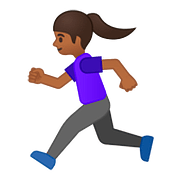 🏃🏾‍♀️ Emoji Mujer Corriendo: Tono De Piel Oscuro Medio en Google Android 8.1.