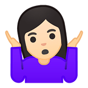 🤷🏻‍♀️ Emoji schulterzuckende Frau: helle Hautfarbe Google Android 8.1.