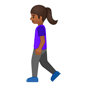 🚶🏾‍♀️ Emoji Mujer Caminando: Tono De Piel Oscuro Medio en Google Android 8.1.
