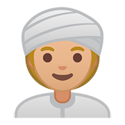 👳🏼‍♀️ Emoji Mujer Con Turbante: Tono De Piel Claro Medio en Google Android 8.1.