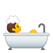 Emoji 🛀 Persona Che Fa Il Bagno su Google Android 9.0.