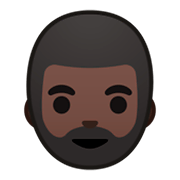 Émoji 🧔🏿 Homme Barbu : Peau Foncée sur Google Android 9.0.