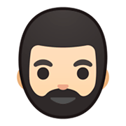 🧔🏻 Emoji Mann: helle Hautfarbe, Bart Google Android 9.0.