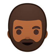 🧔🏾 Emoji Persona Con Barba: Tono De Piel Oscuro Medio en Google Android 9.0.